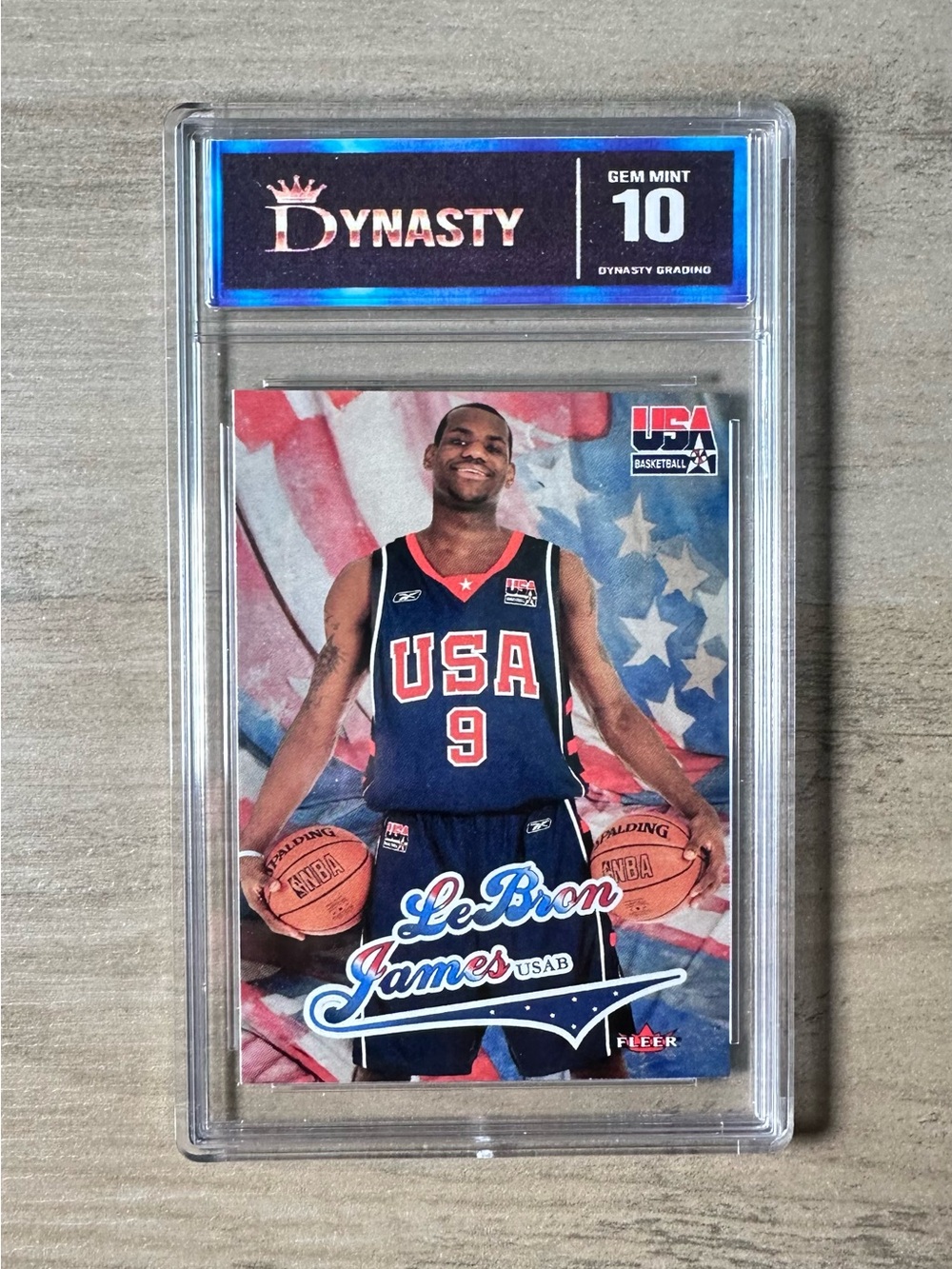 LeBron James Rookie 2004 USA Fleer/Skybox Gem Mint 10 Novelty Basketball Card.